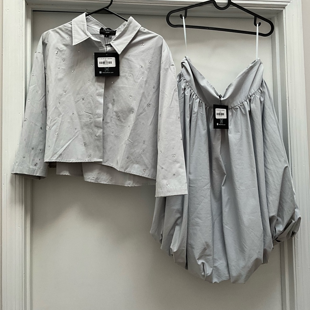 [Aleeza Paris] Bubble Skirt Set
-light gray